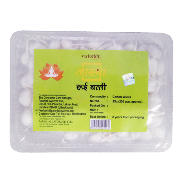 Patanjali Aastha Cotton Wicks Plain 25g