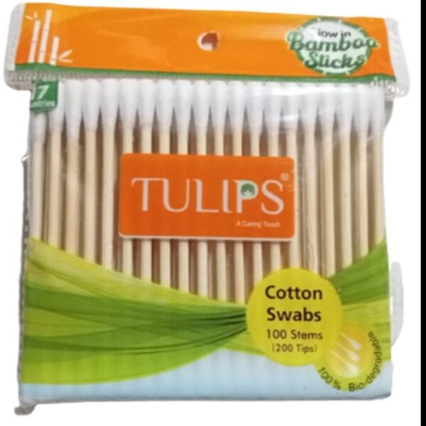 Tulips Wood Stick 100 Pcs Cotton Buds