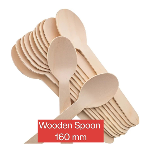 Wooden Disposable Dinner Spoon Set 160mm (100pcs)